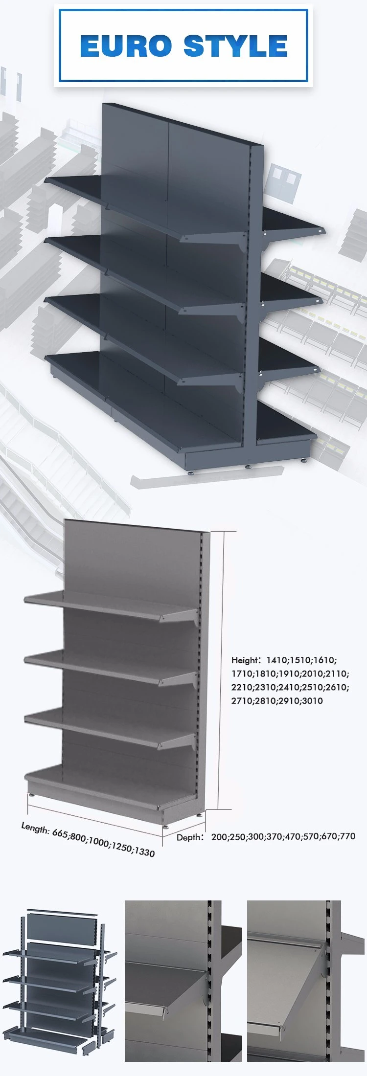 Shopping Trolley Basket Shelves Supermarket Equipments