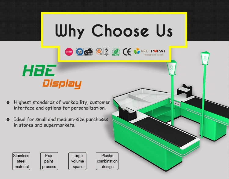 New Design Double Sided Electric Automatic Cashier Checkout Counter