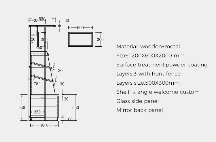 Supermarket Wooden Customized Bakery Rack Shelf